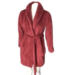 Plush Burgundy Women's Robe